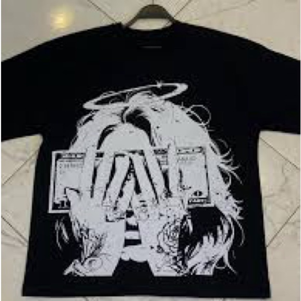 ROMWE Black Angel Graphic Tee
